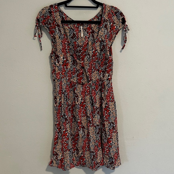 Free People Red Floral Mini Dress - Picture 2 of 5